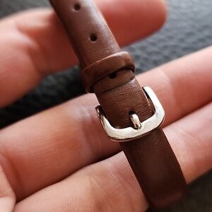 Prerogatives Brown Leather Bracelet with Sterling Silver Buckle